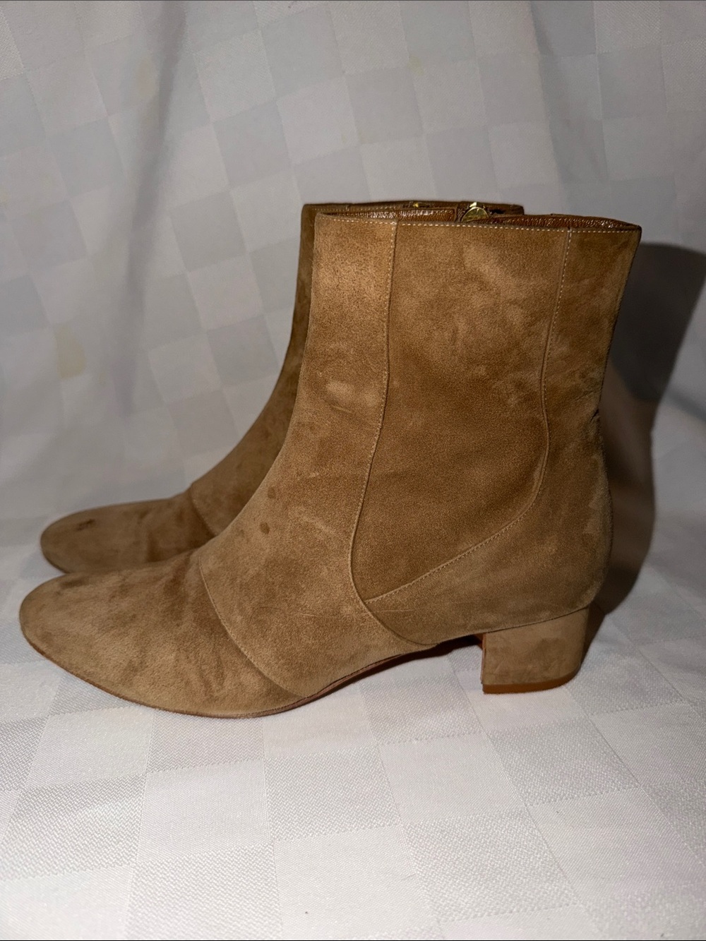 Sz 37.5 7 Manolo Blahnik Brown Suede Ankle Boots